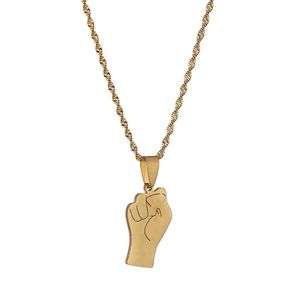 Chains Black Lives Matter African Pendant Necklaces Women Men Fist Africa Jewelry