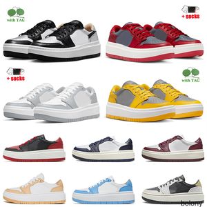 Top 1 Niskie buty do koszykówki ze skarpetami Jorrda Jumpman 1s Silver Toe Cement Wolf GreyVarsity Maize Bred University Niebieskie Czarne Białe