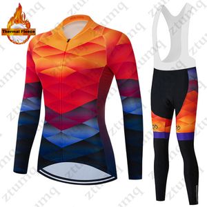 Female Cycling Jersey Sets Winter Thermal Fleece Riding Sportwear Long Sleeve Bicycle Clothing Bike Mtb Suit Ropa Ciclism Hombre 220420
