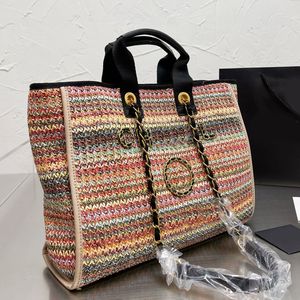 Kvällspåsar strandpåse kedja väskor duk totes crossbody halm lyxig designer märke väskor mode axel handväskor högkvalitativa kvinnor brevväska telefon w