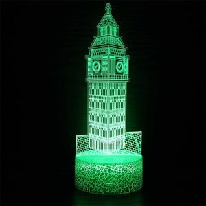 Nachtverlichting Big Ben D LED Visueel Licht Kleur Verandering Home Slaapkamer Decoratie Tafellamp Verjaardag Kerstcadeaus Baby Slaapverlichting