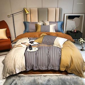 Bedding Sets Winter 2022 High-End Soft Silky Egyptian Cotton Set 4-Piece Double Deluxe Iarge Bed Sheet And Duvet CoverBedding