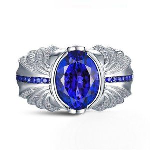 Wholesale sapphire rings for men resale online - Victoria Wieck Brand Handmade mens turquoise jewelry ct Sapphire Sterling Silver Wedding Band Ring Gift N2302H