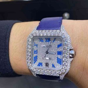 Handledsklocka exklusiv design VVS Diamond Moissanite Iced Out Hiphop