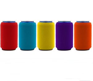 Drinkware Handle Solid Color Drink Beer Cup Cover Neoprene-Beer Can Cooler Insulators Neoprene Beverage Beer Coolers Bottles Sleeve SN6665