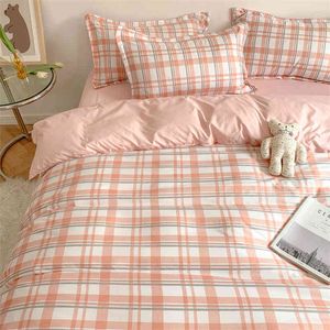 Copripiumino e lenzuolo nordico 220x240 Quilt Fashion 150x200 Set biancheria da letto di lusso Biancheria da letto scozzese morbida