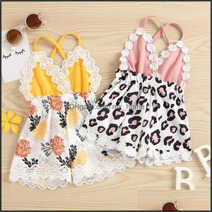 Rompers JumpsuitSrompers Baby Kids Clothing Baby Maternity Girls Lace Flowers Romper Onesies Spädbarn Toddler Le Dhkuh