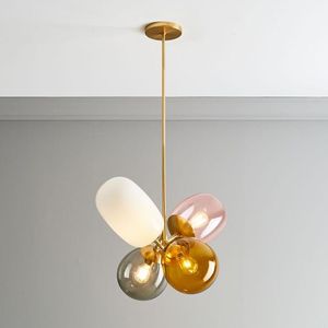 Pendant Lamps Balloon Glass Hanging Light Fixture Modern Kid Room Multi Color Led Ceiling LampPendant