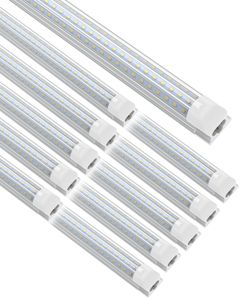 JESLED T8 LED Tubes Light D Shaped 8FT 90W Cold White Transparent Cover Shop Garage Office Lights 6 Packs