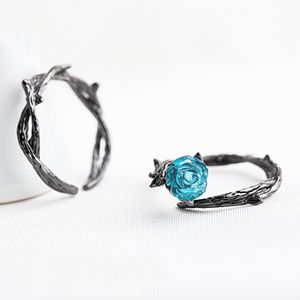 Handwitze großhandel-Eheringe Sterling Silber Ringe Ringe Joker Hand Schmuck Elegante Weibliche Koreanische Rosenring Silber Schmuck