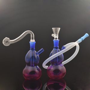 Mini Pocket Glass Oil Burner Bong Rökning Hookahs för Recycler Dab Rig Wax Dabber Tool Kit Tobak Torra örtskedrör