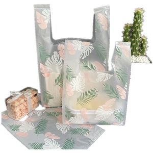 50 teile/los Supermarkt Einkaufen Kunststoff taschen Materiat Weste Geschenk Kosmetik Taschen Lebensmittel verpackung tasche Hochzeit Süßigkeiten Tasche 220427