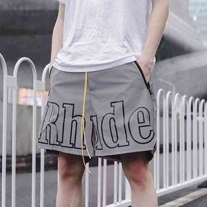 European Digner RH 22ss New York Limited letter reflective printing shorts men's and women's hip hop casual summer