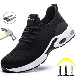 Moda Güvenlik Ayakkabı Erkek Çelik Toe İş Spor ayakkabıları Erkek Ayakkabı Nefes Alabilir İş Ayakkabıları Antipunktur Yıkılmaz Güvenlik Ayakkabı 220809