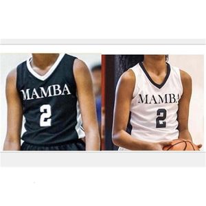 Chen37 Custom Rare Men＃2 Mamba Gigi Bryant High School Basketball Jersey Size S-4XLまたはカスタム任意の名前または番号ジャージー