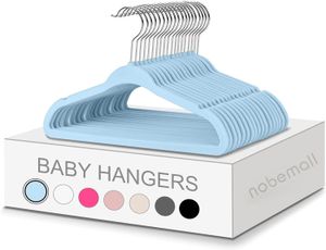 Kids Velvet Hangers 14 Inch Children's Clothes Non-Slip Baby Hangers for Infant Toddler 50pack