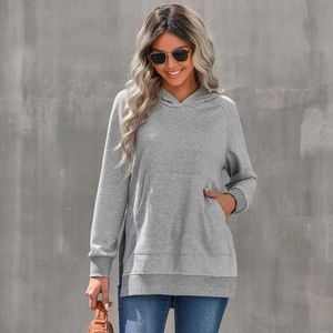 Women's Hoodies & Sweatshirts Loose Fashion Hooded Women Long Section Solid Color Europe United States Shirt Pullovers Autumn WinterWomen's
