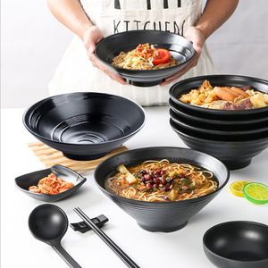 Wholesale Melamine Bowl Spicy Hot Tableware Plastic Japanese Style Frosted Noodles Kitchen Tool