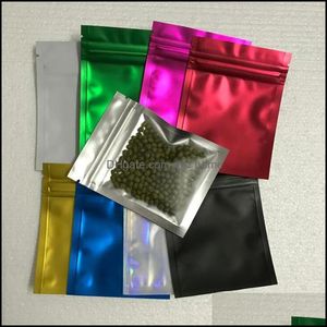 Подарочная упаковка Black Blue Blue Colorf Clear Aluminum Foil Сумки на молнии самостоятельные упаковочные мешочки для закуски для хранения доставки 2021 Вечеринка для событий