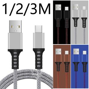 1M 3FT 2M 6FT 3M 10FT Micro USB Charger Phone Cables Sync Data woven Braided cord Type-C Charging cable For Android Samsung