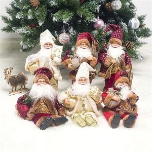 Santa Claus Stoff Puppen Weihnachten Ornament Home Dekorationen für Spielzeug Kinder Weihnachten Party Navidad Weihnachten Geschenk Y201020