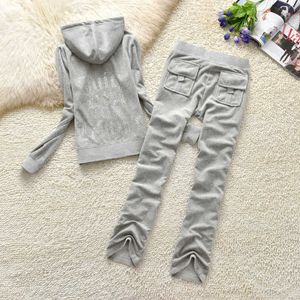 Juicy Coutoure Tracksuit Summer Brand Sying 2 Piece Set Velvet Velor Women Track Suit Hoodies and Pants Met Dreating Design 50ESS 279