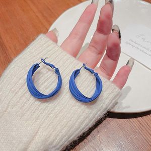 Dangle & Chandelier French Retro Blue Earrings Round Ladies Fashion Trend Large Circles Exquisite JewelryDangle Farl22