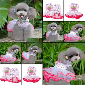 Dog Supplies Supplies Pet Home Garden Little Cat Princesa Cherry Cream Tutu Dresses Puppy Wedding Salia Roupes Drop Dat entre entrega 2021