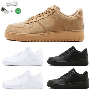 1 Low Hommes Femmes Chaussures De Course Sneaker Classique Triple Blanc Noir Rouge Blé Basse Plate-Forme Chaussure Hommes Skateboard Trainer Sport Baskets Taille US5.5-11