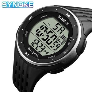 Synoke Men Digital Watch LED Display Waterproof Male Wristwatch Chronograph Calender Alarm Week Sportklockor Relogio Masculino 220530