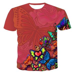 ラウンドネックTシャツの男性S高品質の男性と女性Tシャツショートスリーエベティックバタフライイーグルパターン3D印刷ファッション220616