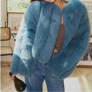 Dames bont faux elegent dikker natuurlijke jassen vrouwelijke winter warme vrouwen korte kleding aanpassing jas jas