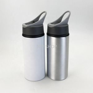 Portable DIY Photo Water Bottle 600ml Aluminum Olecranon Handle Sublimation Straight Tumbler Climbing Travel Sport Kettle EE