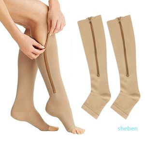 Medical Compression Stockings Sports Sock Zipper Professional Leg Support Thick Women