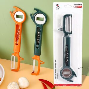 Ferramenta de cozinha criativa multifuncional 3 em 1 vegetal de fruta de frutas cenoura peeler cortador cortador de garrafa de frasco abridor de garrafa de melão gadget RRE13552