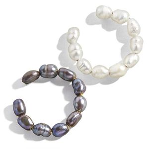 Clip-on-Ohrringe mit Schraubverschluss L5YD Perlenohrringe für Frauen und Mädchen Tiny Pearls Huggie Small Hoop
