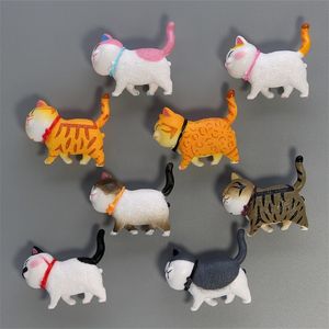 little cat fridge magnets Japanese kitten combination refrigerator souvenirs collection gifts cute animal yellow black white 220426