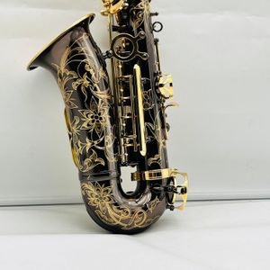 YAS-875EX Altsaxophon Eb-Tuner, schwarz vernickelt, goldgeschnitzter Korpus, professionelles Holzblasinstrument mit Kofferzubehör