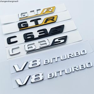 Gtr Çıkartmaları toptan satış-Mercedes Benz AMG GTR C63S E63S GLC63S GLE63S Rozet Mektubu Emblem Siyah Red274t