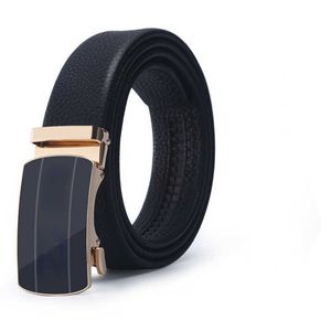 Partihandel Famous Brand Men's Automatic Buckle Belt Classic Luxury Business Black Belt Designer People's Office Dress Waistband