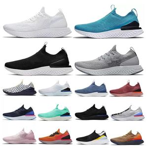 2022 Epic React Fly Knit V1 V2 Running Shoes Womens Mens Trainers Club Goud Triple Black Wit Slip op vetersloze loafers Sportsneakers Maat