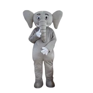 Costumi della mascotte Costume della mascotte dell'elefante Vestito operato Cartone animato Animali selvatici Abbigliamento per bambole Halloween Xmas Parade Tute Tuta da esterno Personalizza