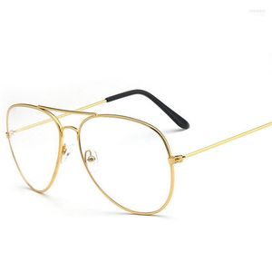 Sonnenbrille Wanmei.ds Pilot-Sunglasse-Frames-optic-Eyeglasse-transparent-Linsen-Blässe-Women-Men-optische Alloy-Metal-Eyesunglasse Ki