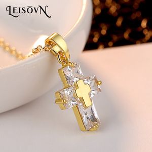 Nuova collana di cristallo croce alla moda di lusso elegante ciondolo zircone signore di Gesù collana adatto a fidanzata e mamma