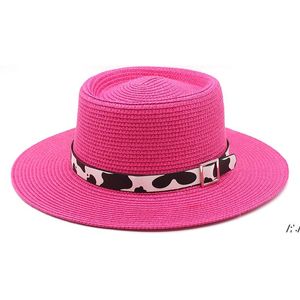 2022 Spring Summer Sunhat Women Men Straw Hat Wide Brim Hats Woman Casual Top Hat Girls Holiday Beach Caps ZZE14013