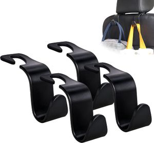 Autositz-Kopfstützen-Haken-Aufhänger, Aufbewahrungsorganisator, universell für Handtasche, Geldbörse, Mantel, passend für Universal-Fahrzeugautos, Schwarz, S-Typ