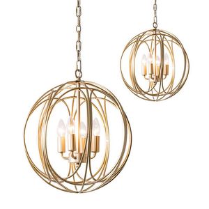 Pendant Lamps Modern Industrial Gold Lights Nordic American Round Cage Hanging Lamp Loft For Dining Room Kitchen BedroomPendant