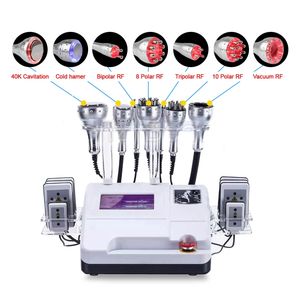 Professional multifunction 8 in 1 facial slimming beauty device ultrasonic cavitation vacuum bipolar rf liposuction machine