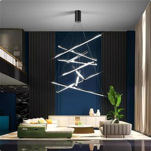 Pendelleuchten Moderne kreative schwarze Esszimmer LED Kronleuchter Nordic Innenbeleuchtung Wohnzimmer Küche Lampe Treppe