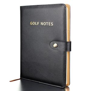 Svart äkta läder Golf Scorecard Hållare Score Notebook Tillbehör Tillbehör